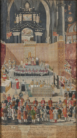 Unbekannter Künstler - Papst Pius VI. zelebriert das Oster-Hochamt im Stephansdom zu Wien am 31. März 1782