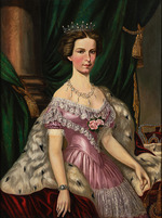 Unbekannter Künstler - Porträt von Kaiserin Elisabeth von Österreich (1837-1898), als Braut