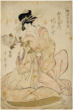 Utamaro, Kitagawa - Eine Schönheit aus dem Matsuba-Etablissement. Aus der Serie Kurtisanen der fünf Festivals (Yukun gosekku)