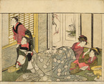 Utamaro, Kitagawa - Häusliche Szene an einem verschneiten Tag. Aus Blumen der vier Jahreszeiten (Ehon shiki no hana)