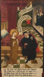 Meister von Köln - Szenen aus der Legende der Heiligen Cordula: die Erscheinung vor dem Johanniterritter Ingenbrant 