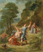 Delacroix, Eugène - Vier Jahreszeiten, Der Frühling: Euridike wird beim Blumenpflücken von einer Schlange gebissen (Eurydikes Tod)