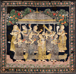 Indische Kunst - Neun Gopis (Pichwai-Malerei)