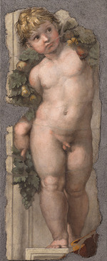 Raffael (Raffaello Sanzio da Urbino) - Putto mit Girlande