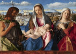 Bellini, Giovanni - Madonna und Kind zwischen Johannes dem Täufer und einer Heiligen (Sacra Conversazione Giovanelli)