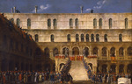 Bella, Gabriele - Die Dogenkrönung auf der Scala dei Giganti im Hof des Dogenpalastes