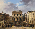 Joli, Faustino - Die Brescianer versammeln sich auf der Piazza della Loggia am 23. März 1849