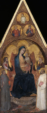 Meister der Madonna des Palazzo Venezia - Thronende Maria mit dem Kind und vier Heiligen