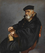 Moroni, Giovan Battista - Bildnis eines sitzenden alten Mannes