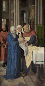 Memling, Hans - Die Darbringung im Tempel. Triptychon von Jan Floreins, rechte Tafel
