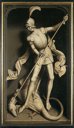 Memling, Hans - Triptychon des Willem Moreel, Rückseite: Der Heilige Georg