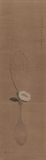 Chikuden, Tanomura - Ungewöhnliche Darstellung einer weißen Magnolie und eines Weidenzweigs