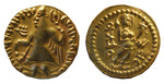 Numismatik, Orientalische Münzen - Imitation einer Kuschana-Münze aus Samatata. König Kanishka (Vorderseite), Göttin stehend (Rückseite)