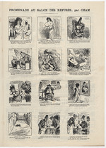 Cham (Amédée Charles de Noé) - Promenade au Salon des Refusés. Le Charivari, 08-06-1873