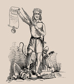 Unbekannter Künstler - Pressefreiheit. Karikatur aus der Satirezeitschrift Leuchtkugeln