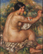 Renoir, Pierre Auguste - Badende, ihren rechten Arm abtrocknend (Großer sitzender Akt)
