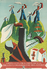 Unbekannter Künstler - Spanien kämpft für Unabhängigkeit, Frieden und Solidarität zwischen den Völkern