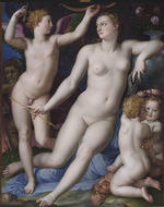 Bronzino, Agnolo - Venus Amor und die Eifersucht