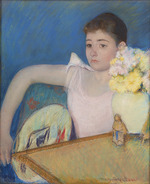 Cassatt, Mary - Mädchen in Rosa mit Fächer