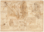 Leonardo da Vinci - Codex Atlanticus, folio 26 verso: Hydraulische Maschinen