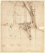 Leonardo da Vinci - Codex Atlanticus, folio 851 recto: Studie für das Modell des Tiburio (Turm über der Vierung) des Mailänder Doms