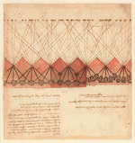Leonardo da Vinci - Codex Atlanticus, folio 767 recto: Studie des Artilleriefeuers