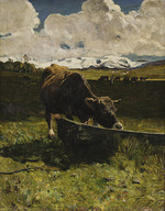 Segantini, Giovanni - Braune Kuh an der Tränke