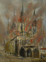 Utrillo, Maurice - Kathedrale von Rouen in Flammen (Seine-Maritime)