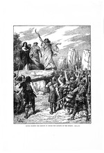 Zier, Édouard François - Die Druiden rufen die Briten auf, die Landung der Römer zu verhindern