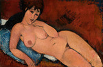 Modigliani, Amedeo - Akt auf blauem Kissen