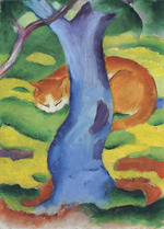 Marc, Franz - Kinderbild (Katze hinter einem Baum)