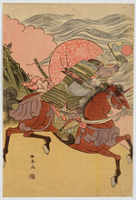Shuntei (Shokosai), Katsukawa - Krieger Kumagai Naozane zu Pferd