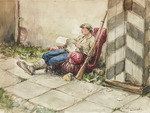 Wladimirow, Iwan Alexejewitsch - Szenen aus der Russischen Revolution: am Wachposten. 1918