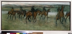 Degas, Edgar - Exercising racehorses
