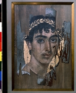 Fayum mummy portraits - Portrait of a Youth in a gold Wreath