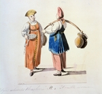 Geissler, Christian Gottfried Heinrich - Dairywomen and berries vendor (From the series The St. Petersburg Peddlers)