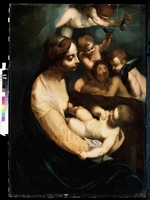 Italian master - Virgin and child with angels