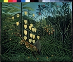 Rousseau, Henri Julien Félix - In a tropical Forrest. Struggle between Tiger and Bull