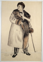 Kustodiev, Boris Michaylovich - Portrait of the singer Feodor Ivanovich Chaliapin (1873-1938)