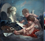 Boucher, FranÃ§ois - Cupids. Allegory of Painting