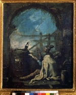 Magnasco, Alessandro - A clown training a magpie