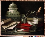 Monari (Munari), Cristoforo - Still life with writting implements