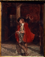 Meissonier, Ernest Jean Louis - Bretteur in a red cloak
