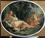 Boucher, FranÃ§ois - Bacchante playing a reed-pipe