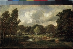 Rousseau, Théodore - Cows at a watering-place