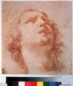 Cortona, Pietro da - Head study of a woman looking up