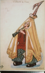 Sudeykin, Sergei Yurievich - Costume design for the ballet Petrushka by I. Stravinsky