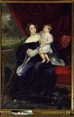 Briullov, Karl Pavlovich - Portrait of Countess Olga Orlova-Davydova with her daughter Natalia