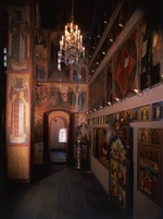 Old Russian Architecture - Interior with the iconostasis in the Church of the Deposition of the Robe in the Moscow Kremlin