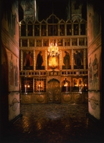 Old Russian Architecture - Interior with the iconostasis in the Annunciation Cathedral in the Moscow Kremlin